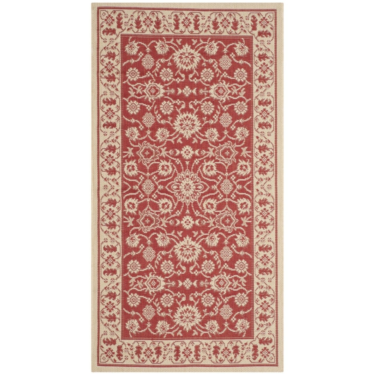 Safavieh   Outdoor CY6126-28 Courtyard Collection Red / Creme Rug